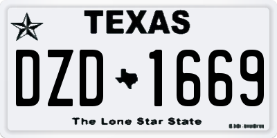 TX license plate DZD1669