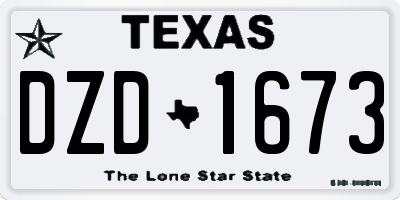 TX license plate DZD1673