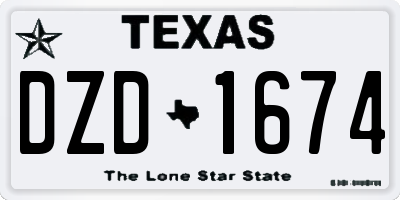 TX license plate DZD1674