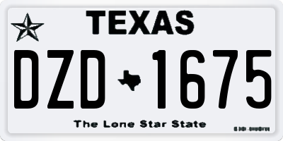 TX license plate DZD1675