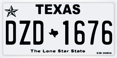 TX license plate DZD1676