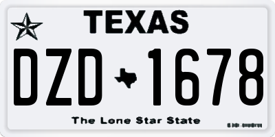 TX license plate DZD1678
