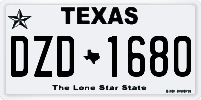 TX license plate DZD1680