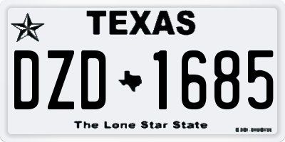 TX license plate DZD1685