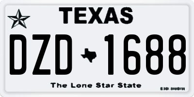 TX license plate DZD1688
