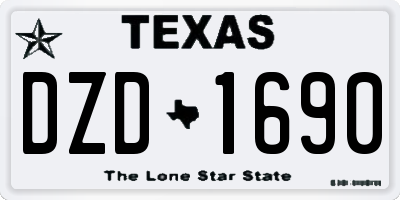 TX license plate DZD1690