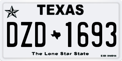 TX license plate DZD1693