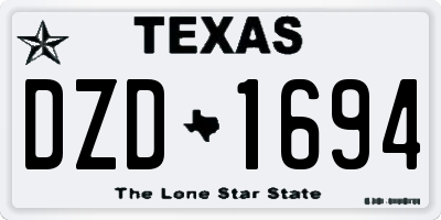 TX license plate DZD1694