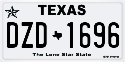 TX license plate DZD1696