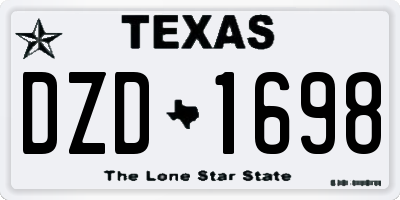 TX license plate DZD1698