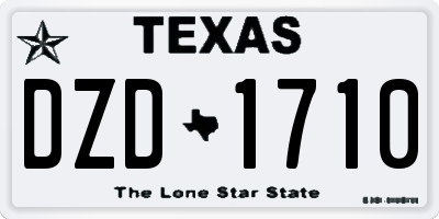 TX license plate DZD1710