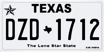 TX license plate DZD1712