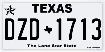 TX license plate DZD1713