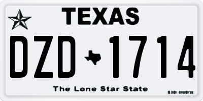 TX license plate DZD1714
