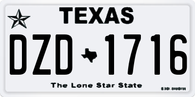 TX license plate DZD1716