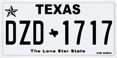 TX license plate DZD1717