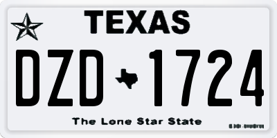 TX license plate DZD1724