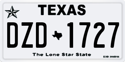 TX license plate DZD1727