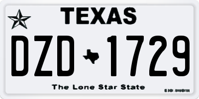 TX license plate DZD1729