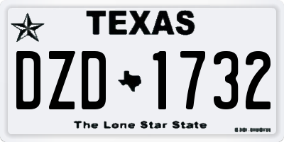 TX license plate DZD1732