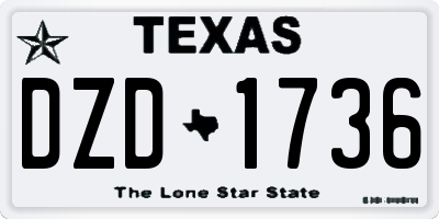 TX license plate DZD1736