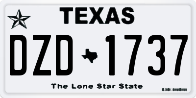 TX license plate DZD1737