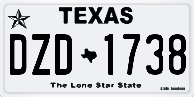 TX license plate DZD1738