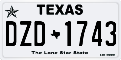 TX license plate DZD1743