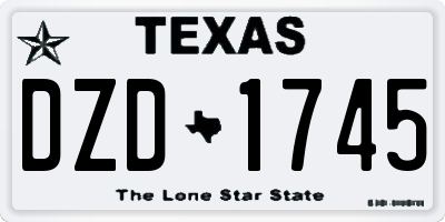 TX license plate DZD1745