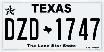 TX license plate DZD1747