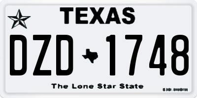 TX license plate DZD1748