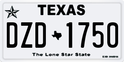 TX license plate DZD1750