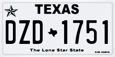 TX license plate DZD1751
