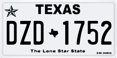 TX license plate DZD1752