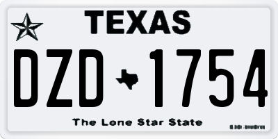 TX license plate DZD1754