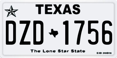 TX license plate DZD1756