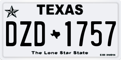 TX license plate DZD1757