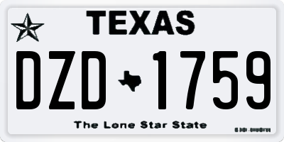 TX license plate DZD1759