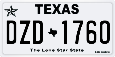 TX license plate DZD1760