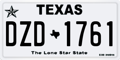 TX license plate DZD1761