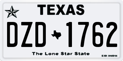 TX license plate DZD1762