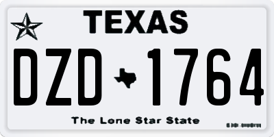 TX license plate DZD1764
