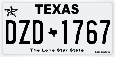 TX license plate DZD1767
