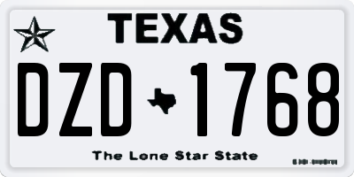 TX license plate DZD1768