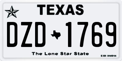 TX license plate DZD1769