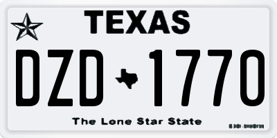 TX license plate DZD1770
