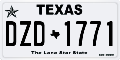 TX license plate DZD1771
