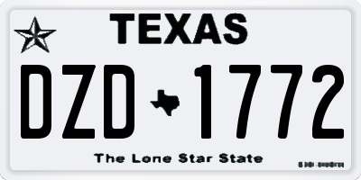 TX license plate DZD1772