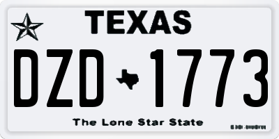 TX license plate DZD1773