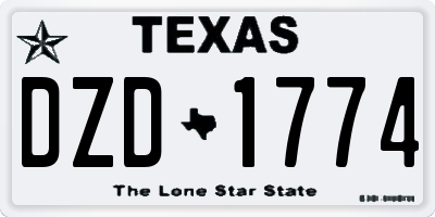 TX license plate DZD1774